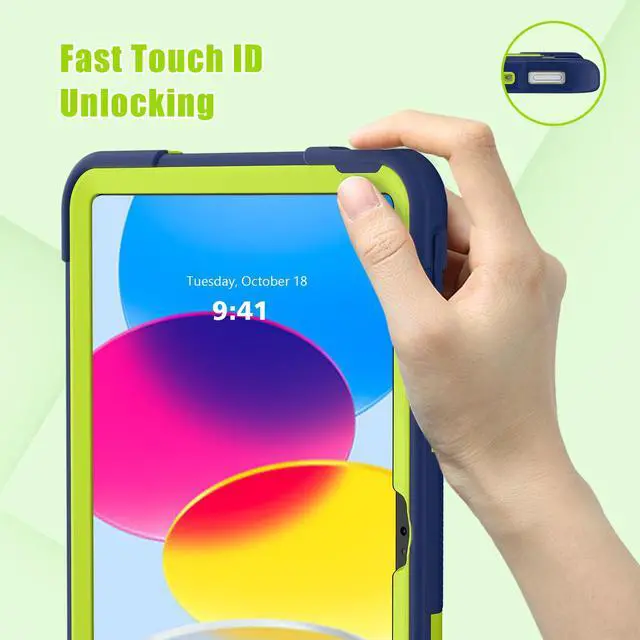 Alt view image 4 of 7 - iPad 10th Generation Case, iPad 10th Generation Case 2022, Protective Case for iPad 10th Generation with Kickstands + Stylus Pen, Shockproof Cover for New iPad 10.9 Inch Case 2022 Green
