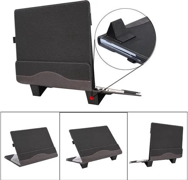 Alt view image 4 of 7 - Laptop Cover Case for Microsoft Surface Laptop Go 2 / Go 1 12.4 inch 2022 2020 Release Models 2013 / 1943, PU Leather Protective Flip Folio Case with Foldable Kickstand / Pencil Holder