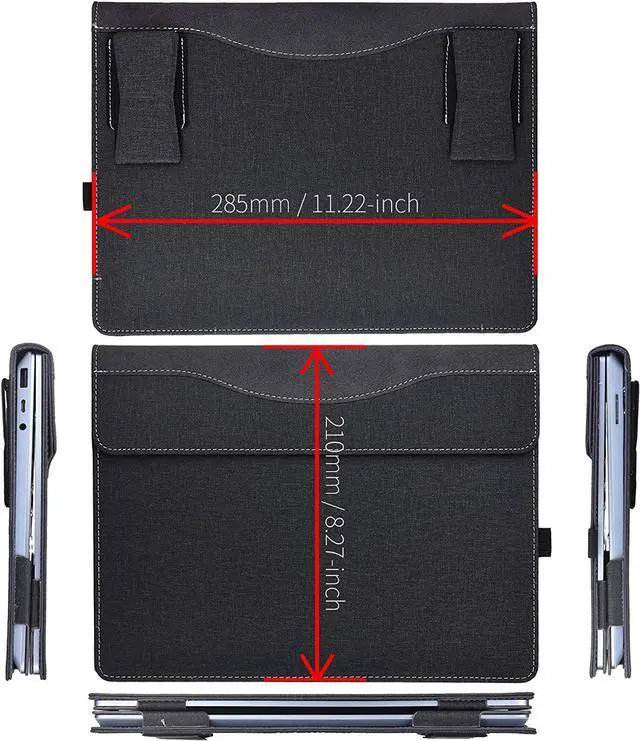 Alt view image 7 of 7 - Laptop Cover Case for Microsoft Surface Laptop Go 2 / Go 1 12.4 inch 2022 2020 Release Models 2013 / 1943, PU Leather Protective Flip Folio Case with Foldable Kickstand / Pencil Holder