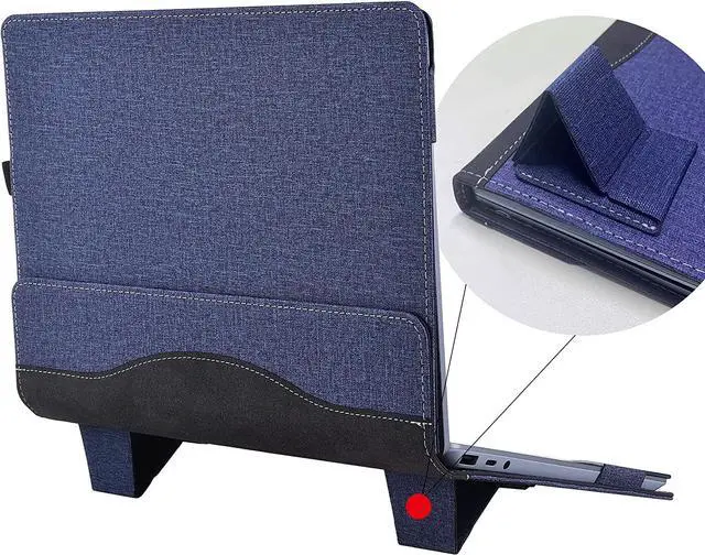 Main image of Laptop Cover Case for Microsoft Surface Laptop Go 2 / Go 1 12.4 inch 2022 2020 Release Models 2013 / 1943, PU Leather Protective Flip Folio Case with Foldable Kickstand / Pencil Holder Blue