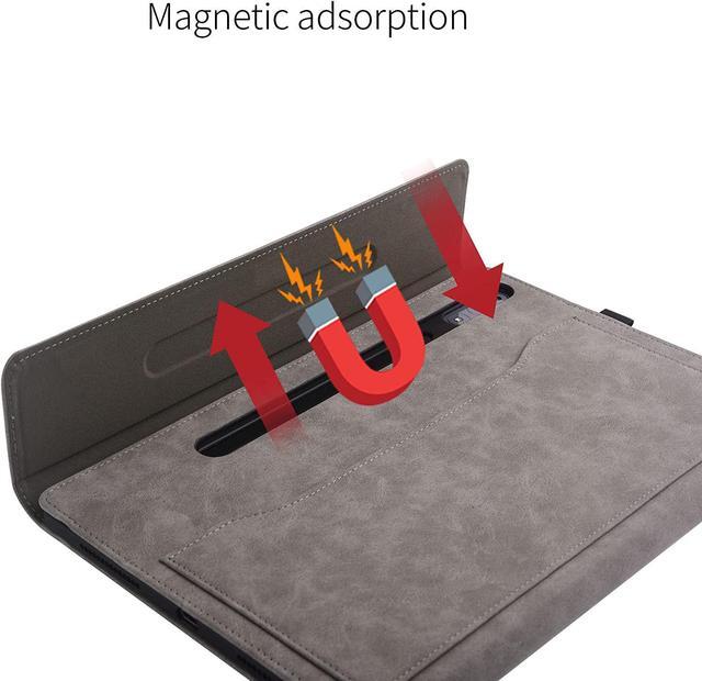 Alt view image 5 of 7 - Case for Lenovo Legion Y900 14.5 inch 2023 - Multiple Angle Viewing Business Cover Magnetic Tablet Wallet Leather Cover with Stylus Holder, Universal Stylus Pen Gray