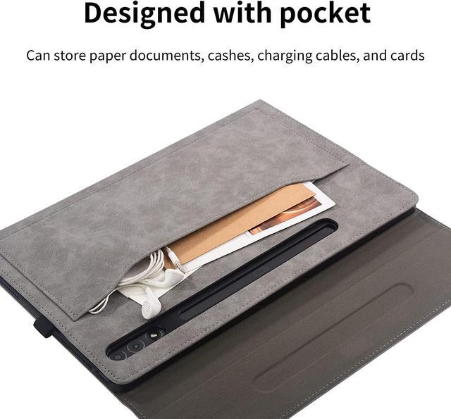 Alt view image 4 of 7 - Case for Lenovo Legion Y900 14.5 inch 2023 - Multiple Angle Viewing Business Cover Magnetic Tablet Wallet Leather Cover with Stylus Holder, Universal Stylus Pen Gray
