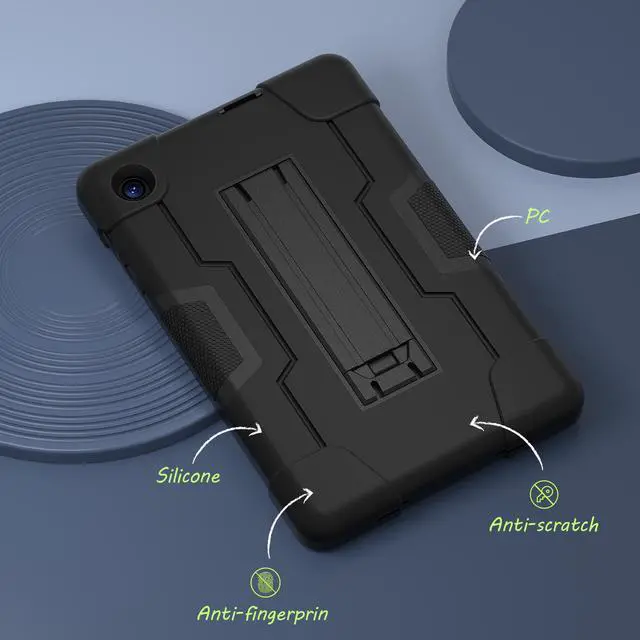 Alt view image 6 of 7 - Protective Case For TCL Tab 8 LE Model 9137W) / TCL Tab 8 WiFi Model 9132X, Shockproof Cover with Kickstand + Universal Stylus Pen