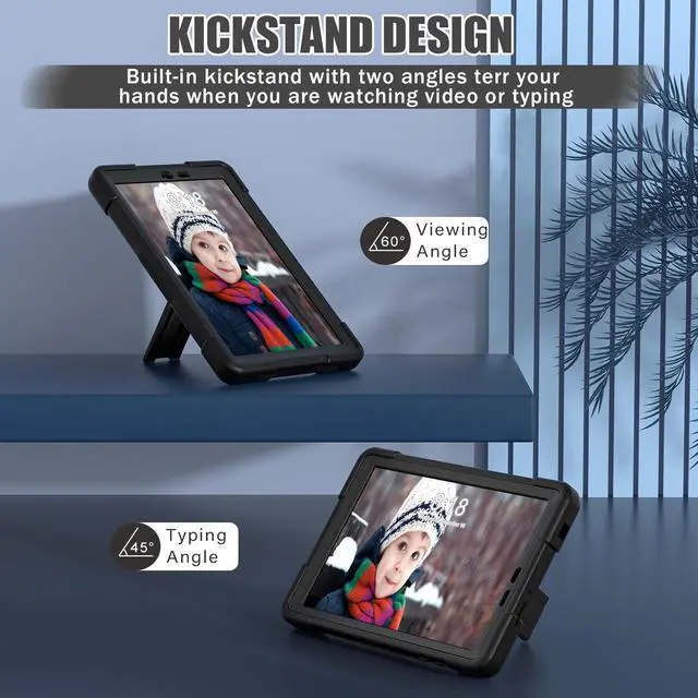 Alt view image 2 of 7 - Protective Case For TCL Tab 8 LE Model 9137W) / TCL Tab 8 WiFi Model 9132X, Shockproof Cover with Kickstand + Universal Stylus Pen