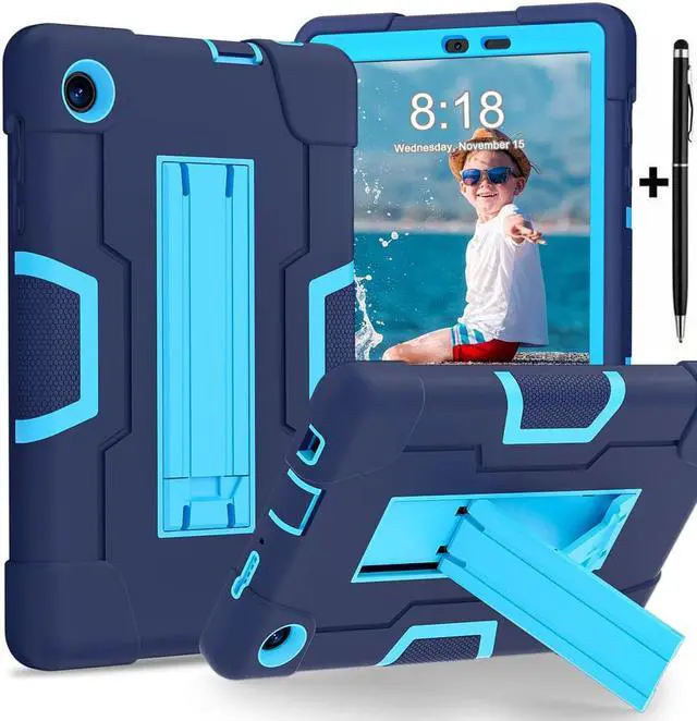 Main image of Protective Case For TCL Tab 8 LE Model 9137W) / TCL Tab 8 WiFi Model 9132X, Shockproof Cover with Kickstand + Universal Stylus Pen Blue