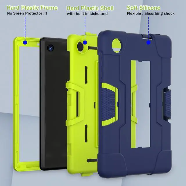 Alt view image 6 of 7 - Protective Case For TCL Tab 8 LE Model 9137W) / TCL Tab 8 WiFi Model 9132X, Shockproof Cover with Kickstand + Universal Stylus Pen Green