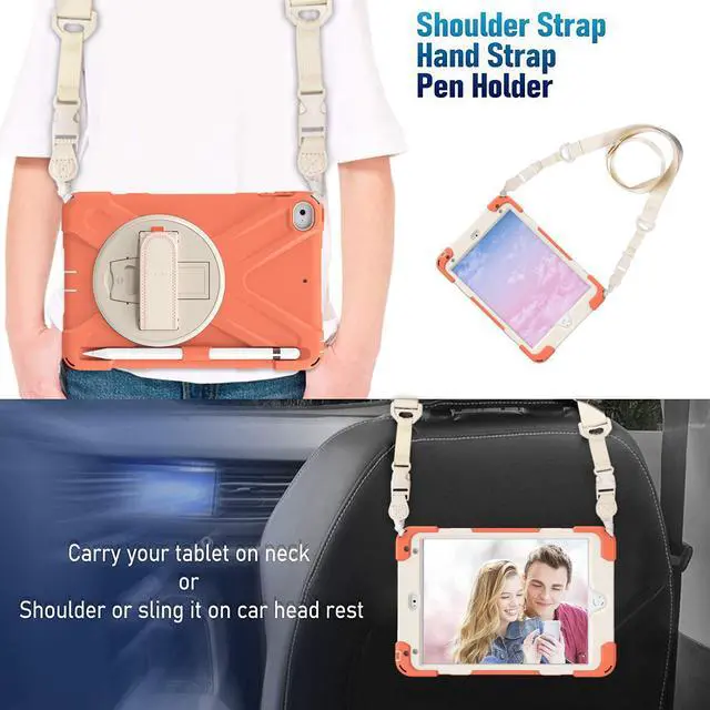 Alt view image 5 of 5 - iPad Mini 5 Case 2019 iPad Mini 4 Case with Pencil Holder Shockproof 360 Degree Rotation Cover with Kickstand Hand Strap Shoulder Strip Protective Case for iPad Mini 5th iPad Mini 4th Generation