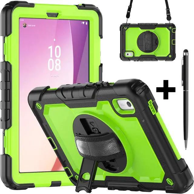 Main image of Case For Lenovo Tab M9 2023 9 inch Model TB-310XU / TB-310FU, Shockproof Rugged Protective Cover with Screen Protector, Pencil Holder, 360° Rotatable Stand, Hand/Shoulder Strap