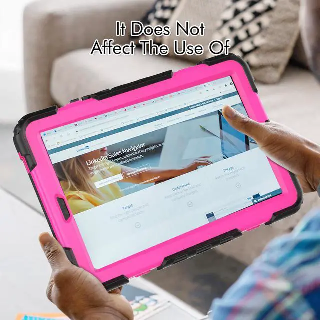 Alt view image 5 of 7 - Case For Lenovo Tab M9 2023 9 inch Model TB-310XU / TB-310FU, Shockproof Rugged Protective Cover with Screen Protector, Pencil Holder, 360° Rotatable Stand, Hand/Shoulder Strap