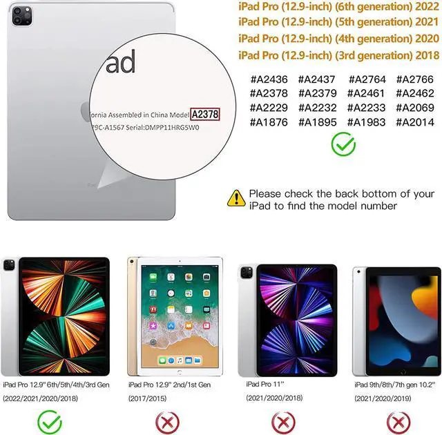 Alt view image 2 of 7 - Case for Apple iPad Pro 12.9 Inch 2022 2021 2020 2018 6th/5th/4th/3th Generation, Heavy Duty Shockproof Case with Pencil Holder, Shoulder Strap, Hand Strap, Kickstand