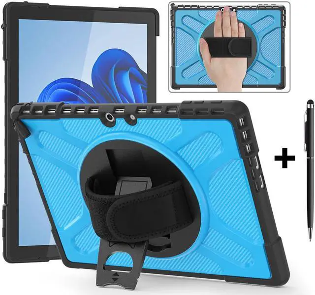Main image of Microsoft Surface Pro 9 Case 13 inch 2022, Rugged Case for Surface Pro 9 with Kickstand and Hand Strap Heavy Duty Shockproof, Compatible with Type Cover Keyboard, Universal Stylus Pen Blue