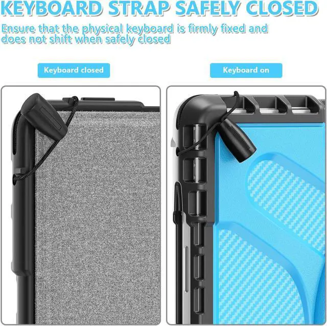 Alt view image 5 of 7 - Microsoft Surface Pro 9 Case 13 inch 2022, Rugged Case for Surface Pro 9 with Kickstand and Hand Strap Heavy Duty Shockproof, Compatible with Type Cover Keyboard, Universal Stylus Pen Blue