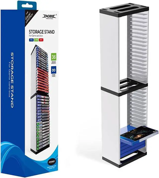Alt view image 7 of 7 - Game Card Box Storage Stand for PS5 Xbox Games, Storage Tower for Xbox Game Card Box Holder Vertical Stand - for Video Games 36 PCS