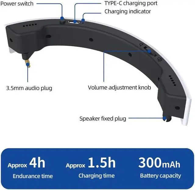 Alt view image 3 of 7 - External Audio Amplifier For PSVR2 Headset External 3.5mm Wireless Speaker for PlayStation VR2 Accessories