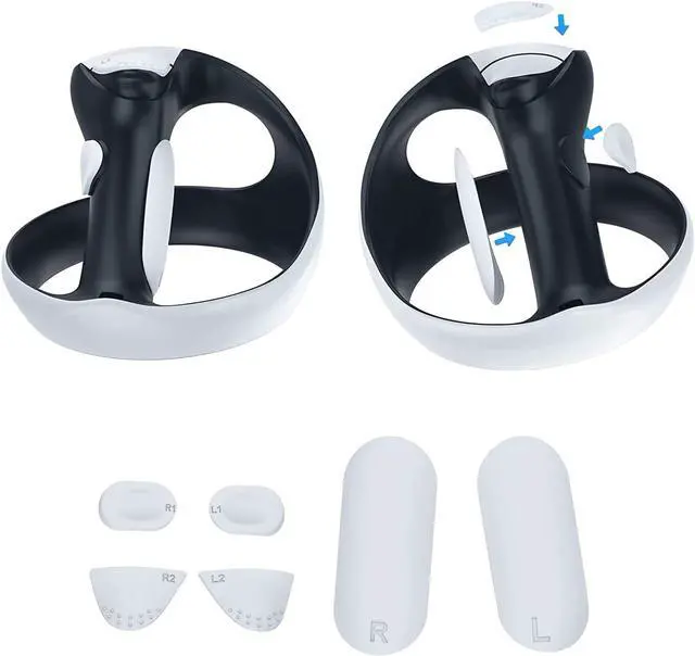 Main image of Silicone Controller Pad for PS VR2,4 in 1 Accessories Kit for PS VR2 Controller with Anti-Slip Handle Cover Grip Protection