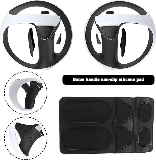 Alt view image 3 of 7 - Silicone Controller Pad for PS VR2,4 in 1 Accessories Kit for PS VR2 Controller with Anti-Slip Handle Cover Grip Protection Black
