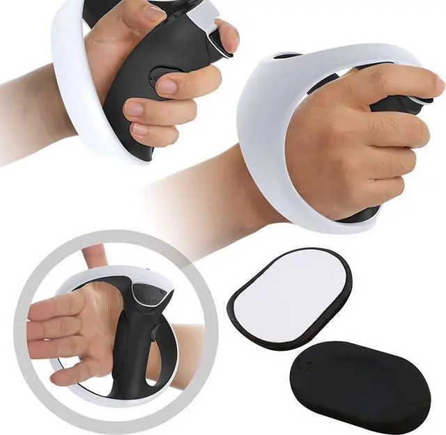 Alt view image 5 of 7 - Silicone Controller Pad for PS VR2,4 in 1 Accessories Kit for PS VR2 Controller with Anti-Slip Handle Cover Grip Protection Black