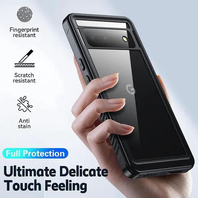 Alt view image 5 of 7 - for Google Pixel 7A 5G Case, IP68 Waterproof with Built-in Screen Protector, Full Body Sealed Heavy Duty Shockproof Dustproof Snowproof Clear Case for Pixel 7A 6.1 inch  - Black