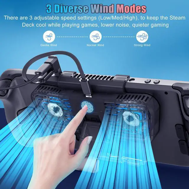 Alt view image 4 of 7 - Cooling Fans for Steam Deck/Nintendo Switch OLED Console Cooler Stand Portable
