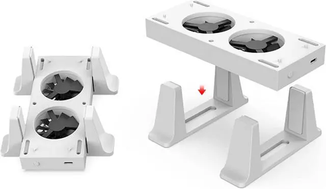 Alt view image 5 of 7 - Vertical Cooling Fans Stand for Xbox Series S Console Smart Xbox Series S Cooler Fan Temperature Controlled 3 Levels Adjustable Speed with Type-C Power Input