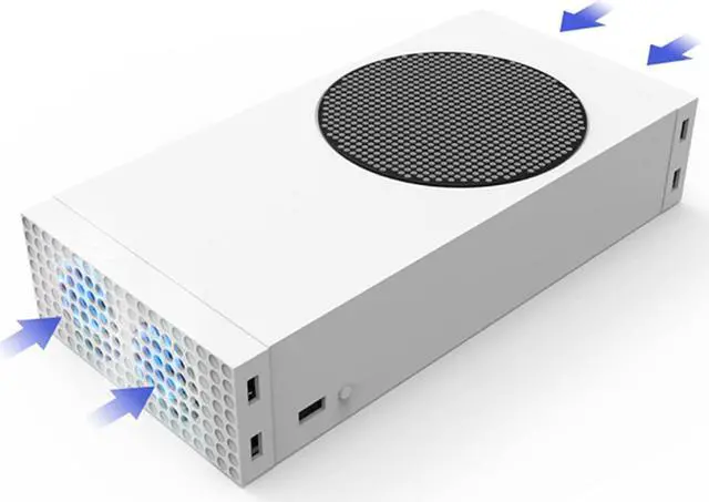 Alt view image 6 of 7 - Vertical Cooling Fans Stand for Xbox Series S Console Smart Xbox Series S Cooler Fan Temperature Controlled 3 Levels Adjustable Speed with Type-C Power Input
