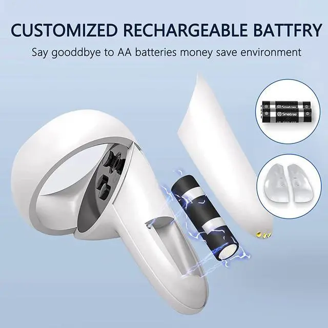 Alt view image 6 of 6 - Upgraded Charging Dock for Meta Quest 2,VR Headset Charging Stand for Oculus Quest 2,Simultaneously Magnetic Charging Headset and Touch Controller, Charging Dock Supports LED Indicator