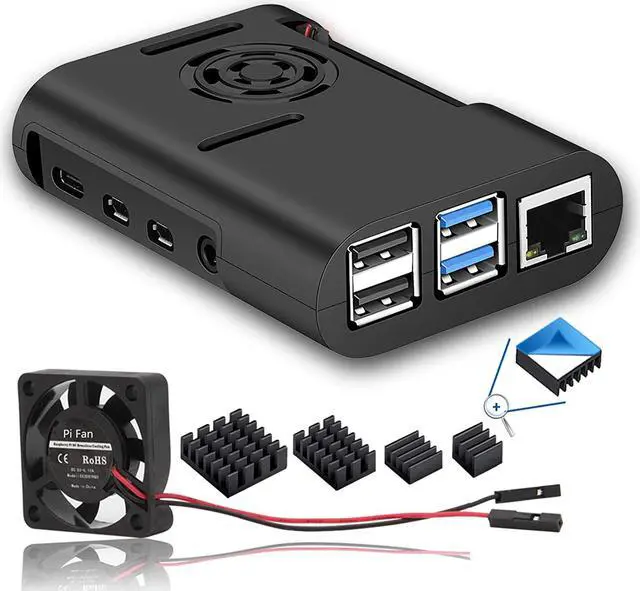 Main image of Raspberry Pi 4 Case, MazerPi Raspberry Pi Case with Cooling Fan, Raspberry Pi 4 Heatsink for Raspberry Pi 4 Model B, Pi 4B, Pi 4