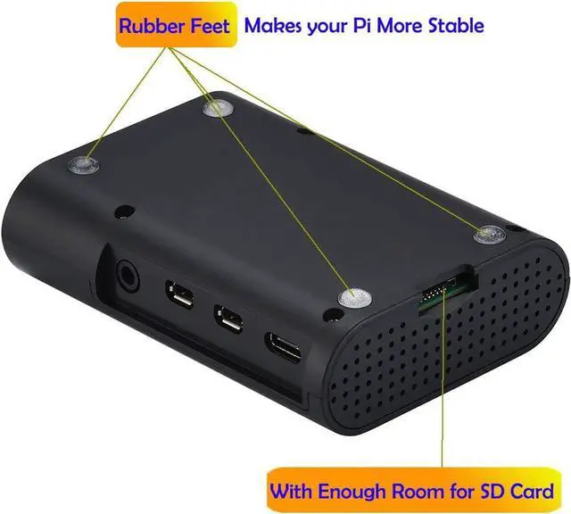 Alt view image 5 of 7 - Raspberry Pi 4 Case, MazerPi Raspberry Pi Case with Cooling Fan, Raspberry Pi 4 Heatsink for Raspberry Pi 4 Model B, Pi 4B, Pi 4