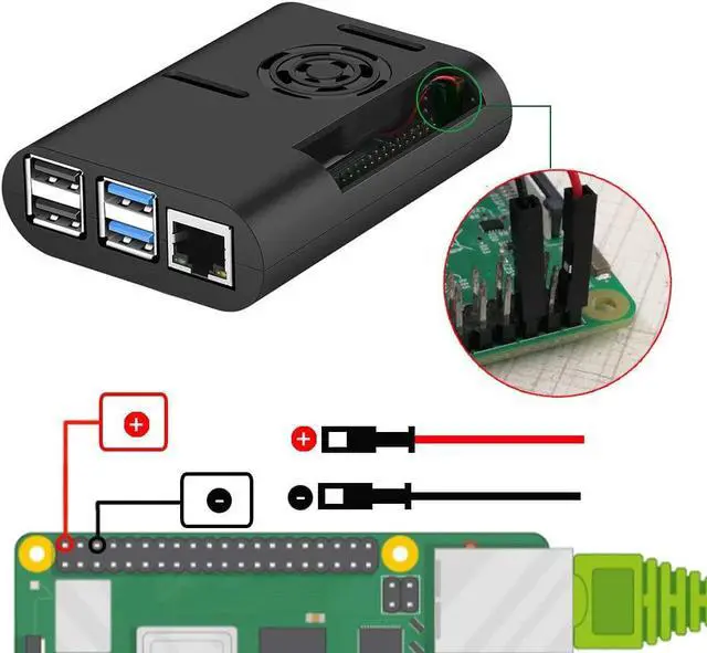 Alt view image 6 of 7 - Raspberry Pi 4 Case, MazerPi Raspberry Pi Case with Cooling Fan, Raspberry Pi 4 Heatsink for Raspberry Pi 4 Model B, Pi 4B, Pi 4