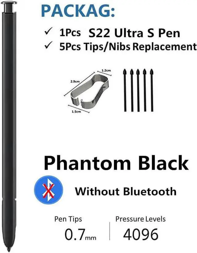 Alt view image 4 of 7 - Galaxy S22 Ultra S Pen Replacement for Samsung Galaxy S22 Ultra 5G 6.8 inches All Versions Touch Screen Stylus Pen with Tips, Without Bluetooth