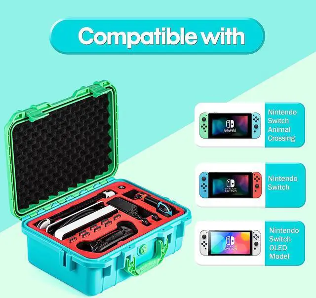 Alt view image 3 of 7 - Carrying Case for Nintendo Switch Travel Case ,Professional Deluxe Waterproof Case Soft Lining Hard Case for Nintendo Switch OLED Model Console Pro Controller & Accessories