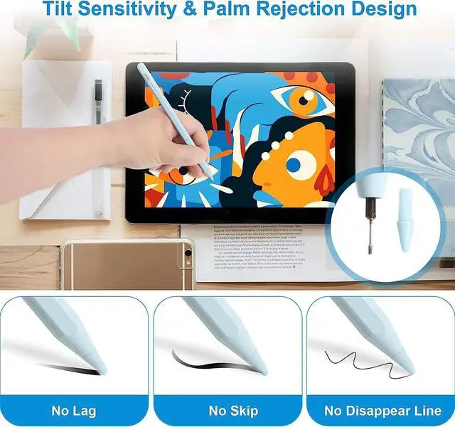 Alt view image 4 of 7 - Stylus Pen for iPad with Palm Rejection - Apple Pencil for iPad 10/9th Gen,Compatible with iPad Pro 11&12.9 inch, iPad Mini 6th/5th, iPad Air 3/4/5, iPad 6/7/8th Gen - Perfect for Writing and Drawing