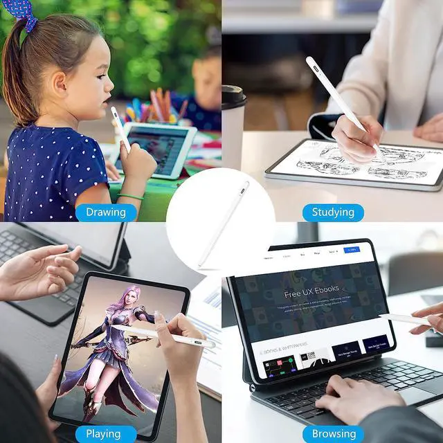 Alt view image 7 of 7 - Stylus Pen for iPad 9th&10th Gen, ipad pencil with Palm Rejection,Apple Pencil for (2018-2023) iPad Pro 11/12.9, iPad 8th/7th Gen, iPad Air 5th/4th Gen, iPad Mini 6th/5th -for Painting Sketching White