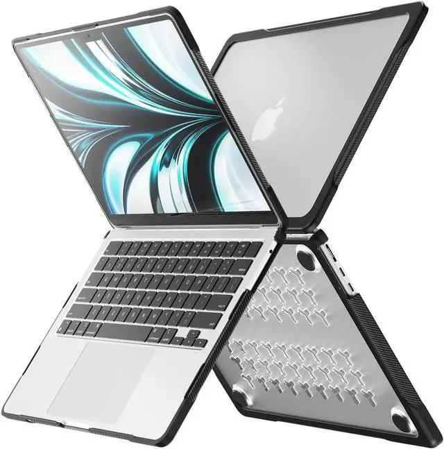 Alt view image 3 of 6 - Compatible with MacBook Air 13.6 inch Case 2022 2023 Release A2681 M2 Chip Liquid Retina Display Touch ID, Heavy Duty Rugged Hard Shell Shockproof Cover with Keyboard Skin Clear