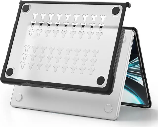 Alt view image 6 of 6 - Compatible with MacBook Air 13.6 inch Case 2022 2023 Release A2681 M2 Chip Liquid Retina Display Touch ID, Heavy Duty Rugged Hard Shell Shockproof Cover with Keyboard Skin Clear