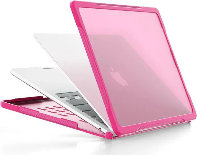 Alt view image 2 of 7 - Compatible with MacBook Air 13.6 inch Case 2022 2023 Release A2681 M2 Chip Liquid Retina Display Touch ID, Heavy Duty Rugged Hard Shell Shockproof Cover with Keyboard Skin Rose Red