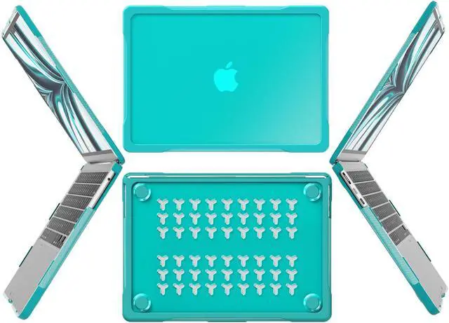 Alt view image 4 of 7 - Compatible with MacBook Air 13.6 inch Case 2022 2023 Release A2681 M2 Chip Liquid Retina Display Touch ID, Heavy Duty Rugged Hard Shell Shockproof Cover with Keyboard Skin Blue