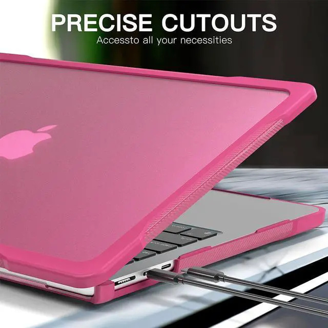 Alt view image 6 of 7 - Compatible with MacBook Air 13.6 inch Case 2022 2023 Release A2681 M2 Chip Liquid Retina Display Touch ID, Heavy Duty Rugged Hard Shell Shockproof Cover with Keyboard Skin Rose Red