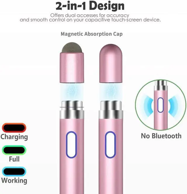 Alt view image 2 of 7 - Active Stylus Pen for Touch Screens, Dual Pen Tips for iOS & Android Drawing & Writing, High Precise Digital Pencil for iPhone 15/14/13/12/11/X/8/7/6, iPad Air/Pro/Mini, Phone/Tablet/Samsung/Kindle