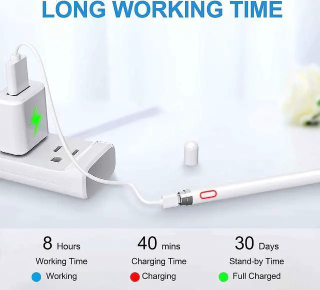 Alt view image 6 of 7 - Active Stylus Pen for Touch Screens, Dual Pen Tips for iOS & Android Drawing & Writing, High Precise Digital Pencil for iPhone 15/14/13/12/11/X/8/7/6, iPad Air/Pro/Mini, Phone/Tablet/Samsung/Kindle