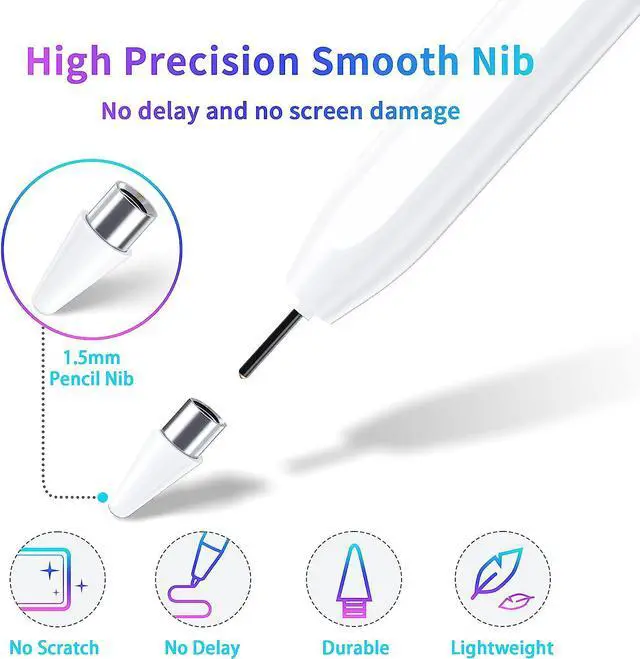Alt view image 4 of 7 - Stylus Pen, Active Stylus Pen Compatible for iOS and Android Touchscreens/Phones, Rechargeable Stylus Pen with Dual Touch Screen, Stylus Pencil for Apple iPad/iPhone/Android/Samsung Tablet