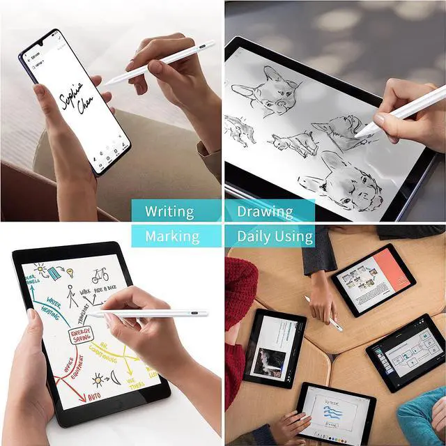 Alt view image 6 of 7 - Stylus Pen, Active Stylus Pen Compatible for iOS and Android Touchscreens/Phones, Rechargeable Stylus Pen with Dual Touch Screen, Stylus Pencil for Apple iPad/iPhone/Android/Samsung Tablet