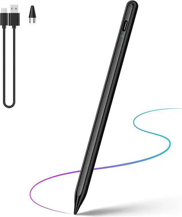 Main image of Stylus Pen, Active Stylus Pen Compatible for iOS and Android Touchscreens/Phones, Rechargeable Stylus Pen with Dual Touch Screen, Stylus Pencil for Apple iPad/iPhone/Android/Samsung Tablet Black