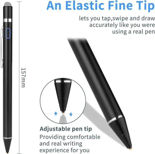 Alt view image 2 of 4 - Stylus Pens for Touch Screens, Universal Fine Point Stylus for iPad, iPhone, Samsung, iOS/Android Smart Phone and Other Tablets, Active Stylus Stylist Pen Pencil for Precise Writing/Drawing