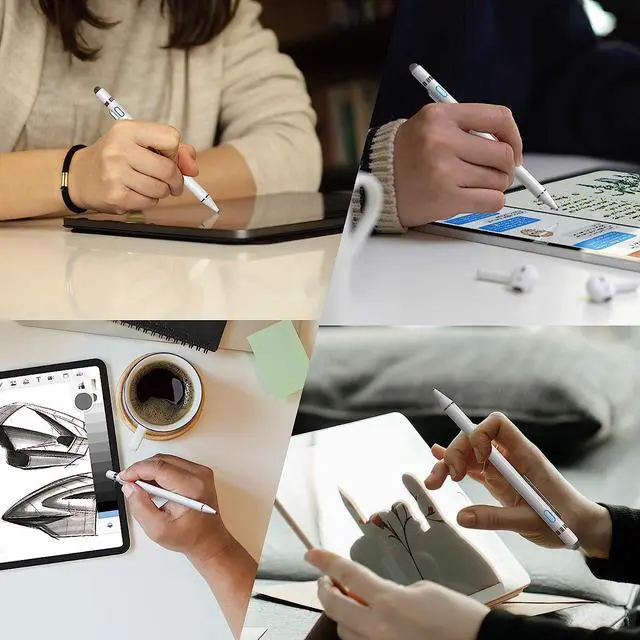 Alt view image 7 of 7 - Stylus Pens for Touch Screens, Universal Fine Point Stylus for iPad, iPhone, Samsung, iOS/Android Smart Phone and Other Tablets, Active Stylus Stylist Pen Pencil for Precise Writing/Drawing White