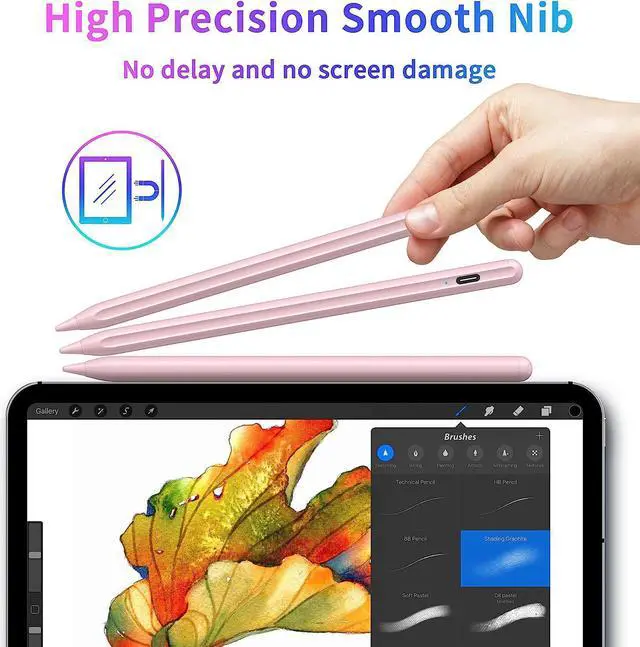 Alt view image 5 of 7 - Stylus Pen, Active Stylus Pen Compatible for iOS and Android Touchscreens/Phones, Rechargeable Stylus Pen with Dual Touch Screen, Stylus Pencil for Apple iPad/iPhone/Android/Samsung Tablet Pink