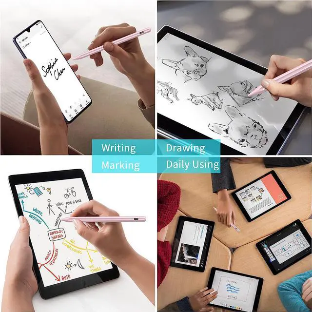 Alt view image 7 of 7 - Stylus Pen, Active Stylus Pen Compatible for iOS and Android Touchscreens/Phones, Rechargeable Stylus Pen with Dual Touch Screen, Stylus Pencil for Apple iPad/iPhone/Android/Samsung Tablet Pink