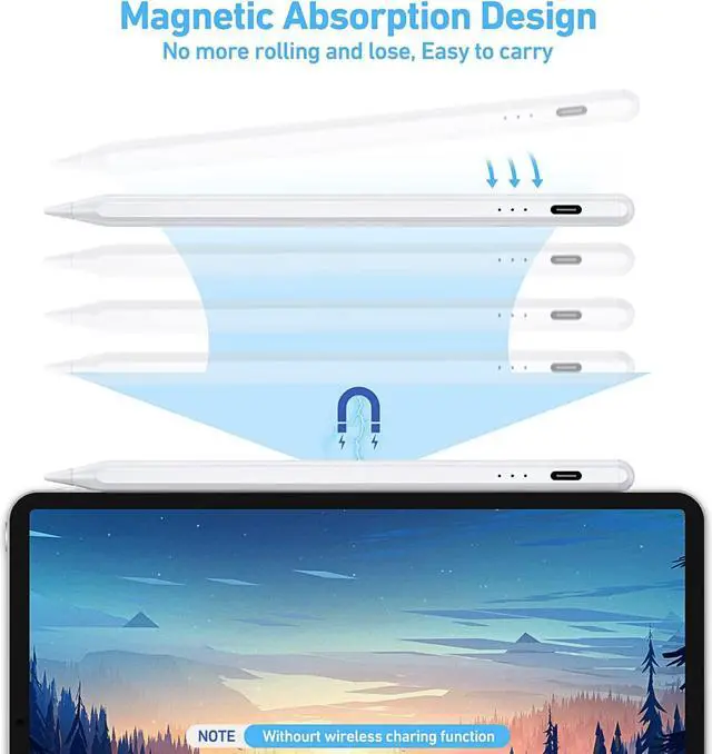 Alt view image 5 of 6 - Stylus Pen for ipad, Active Pencil with Quick Charge, Palm Rejection Tilt Sensor, Magnetic Apple Pen Compatible with 2018-2023 iPad Pro 11"/12.9",iPad 10/9/8/7/6,iPad Mini 5/6,iPad Air 3/4/5