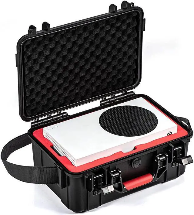 Alt view image 2 of 7 - Carrying Case for Xbox Series S, Professional Deluxe Waterproof Case Soft Lining Hard Case with Shoulder for Xbox Series S and Other Accessories Storage