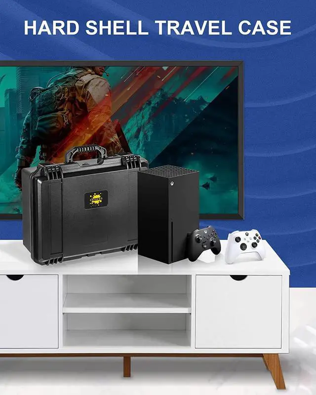 Alt view image 3 of 7 - Hard Carrying Case Compatible with Xbox Series X, Professional Deluxe Waterproof Case Soft Lining Hard Case for Xbox Series X Console, Controllers, Headset and Other Accessories
